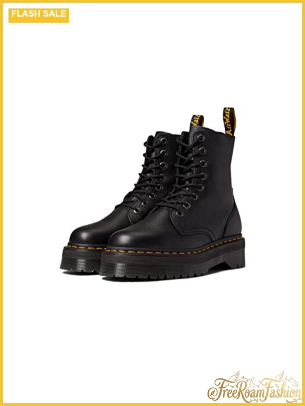 Dr. Martens Jadon III Leather Combat Boots Block Heel